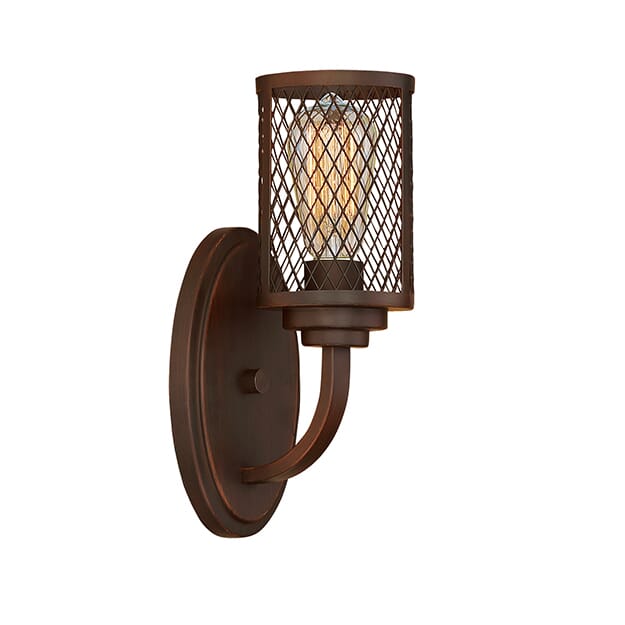 Akron 1-Light Wall Sconce in Rubbed Bronze