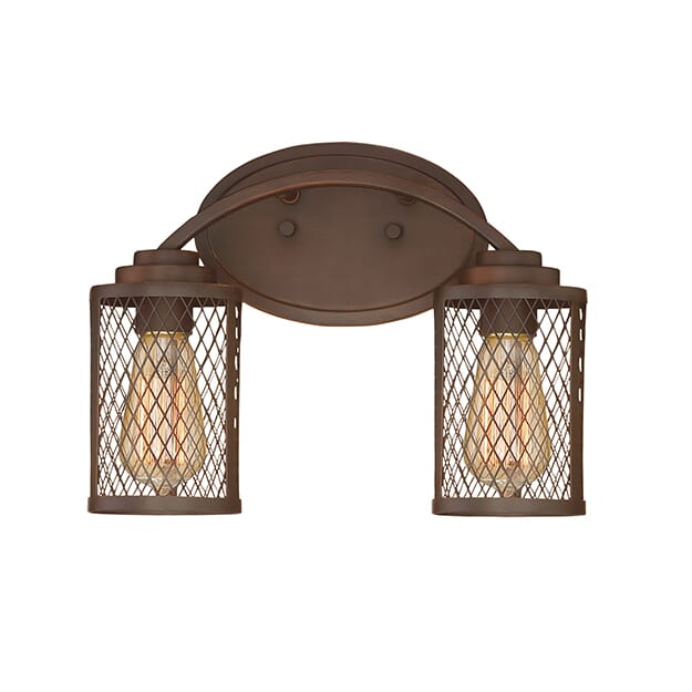 Akron 2-Light Bathroom Vanity Light in Rubbed Bronze