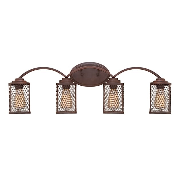 Akron 4-Light Bathroom Vanity Light in Rubbed Bronze