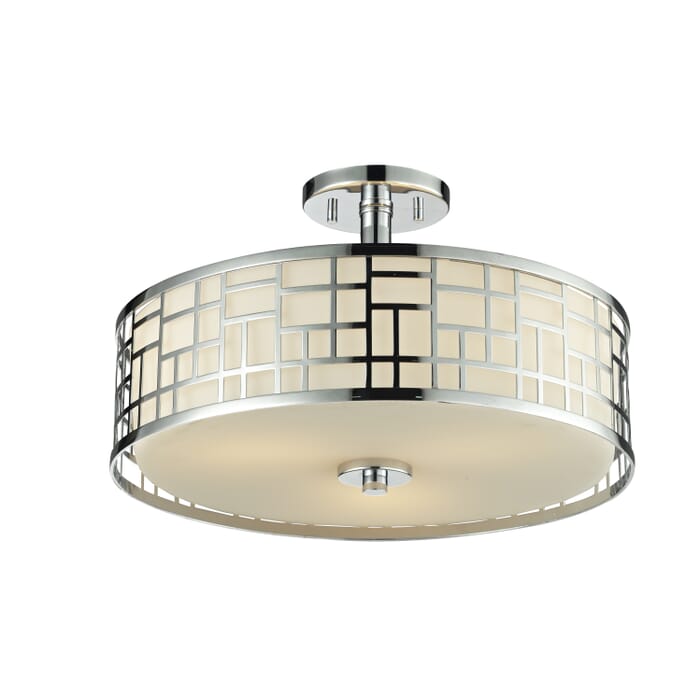 Z-Lite Elea 3-Light Semi Flush Mount Ceiling Light In Chrome Z-Lite Elea 3-Light Semi Flush Mount Ceiling Light In Chrome