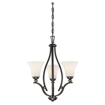 Minka Lavery Shadowglen 3-Light Transitional Chandelier in Lathan Bronze with Gold Highlights