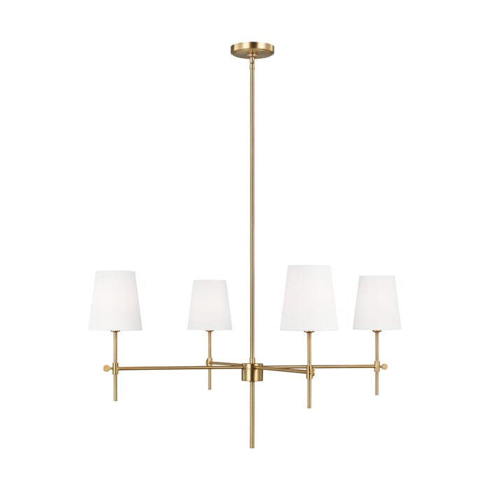 Baker 4-Light Chandelier in Satin Brass Baker 4-Light Chandelier in Satin Brass