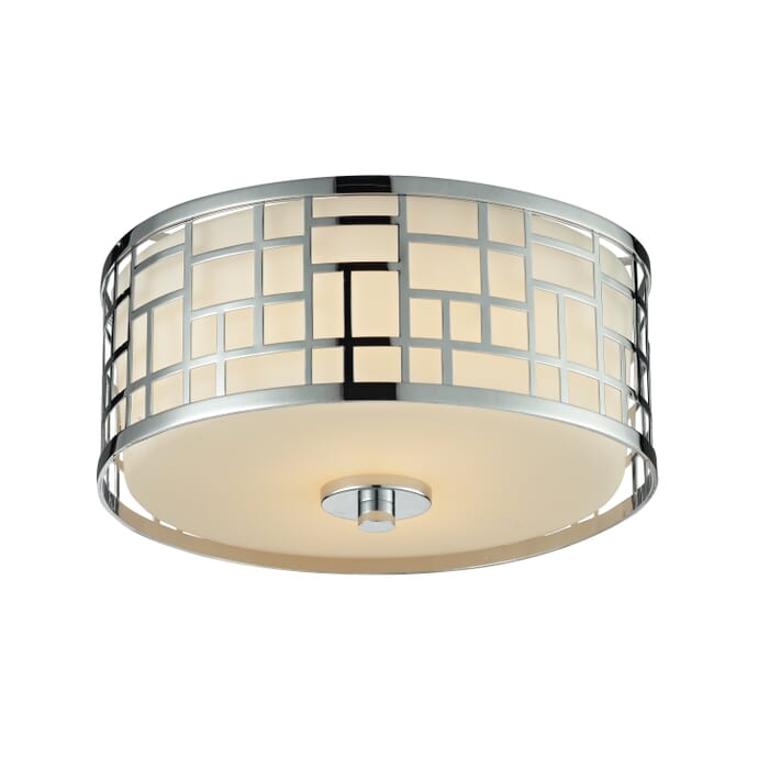 Z-Lite Elea 2-Light Flush Mount Ceiling Light In Chrome Z-Lite Elea 2-Light Flush Mount Ceiling Light In Chrome