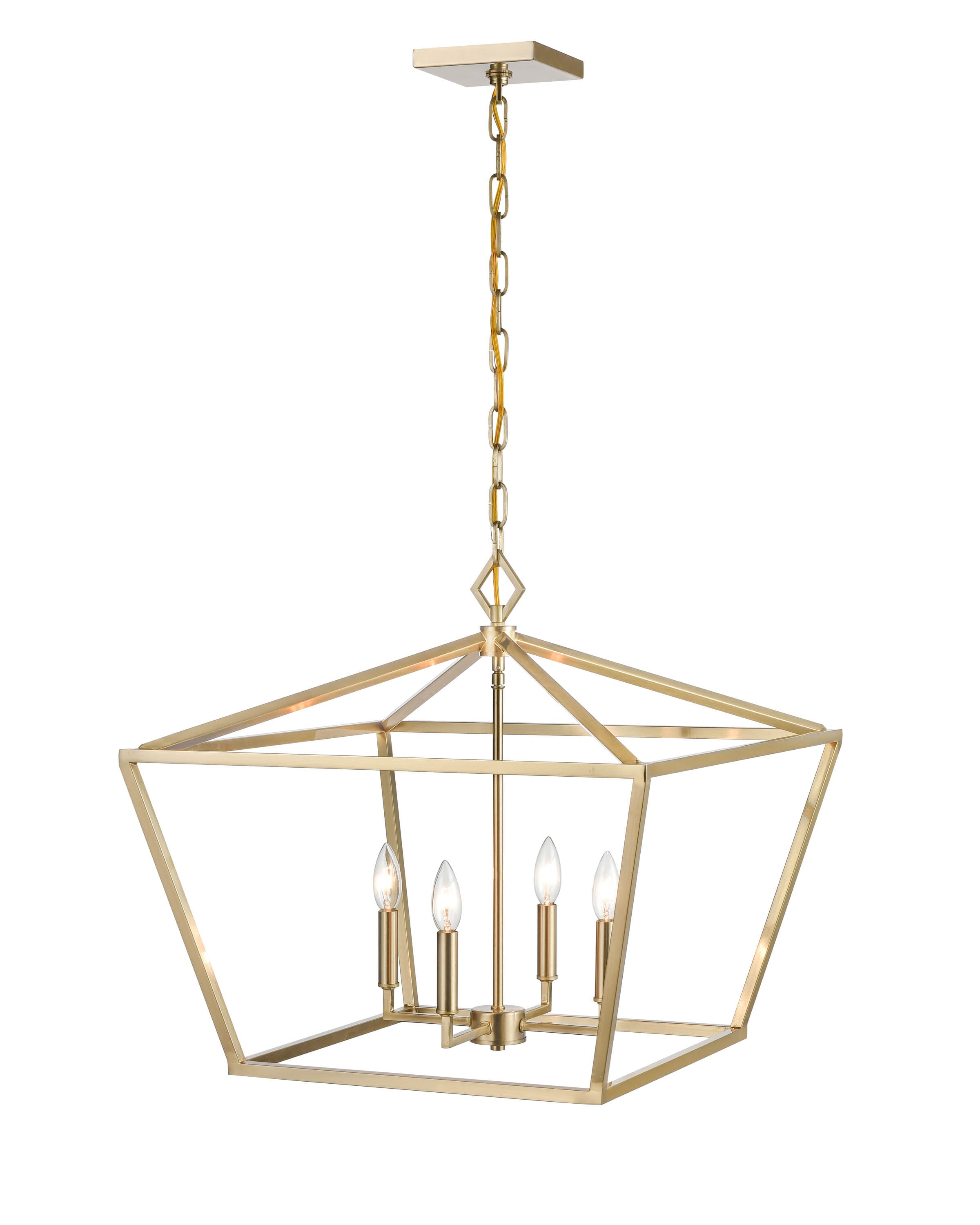 Millennium 4-Light Pendant Light in Modern Gold