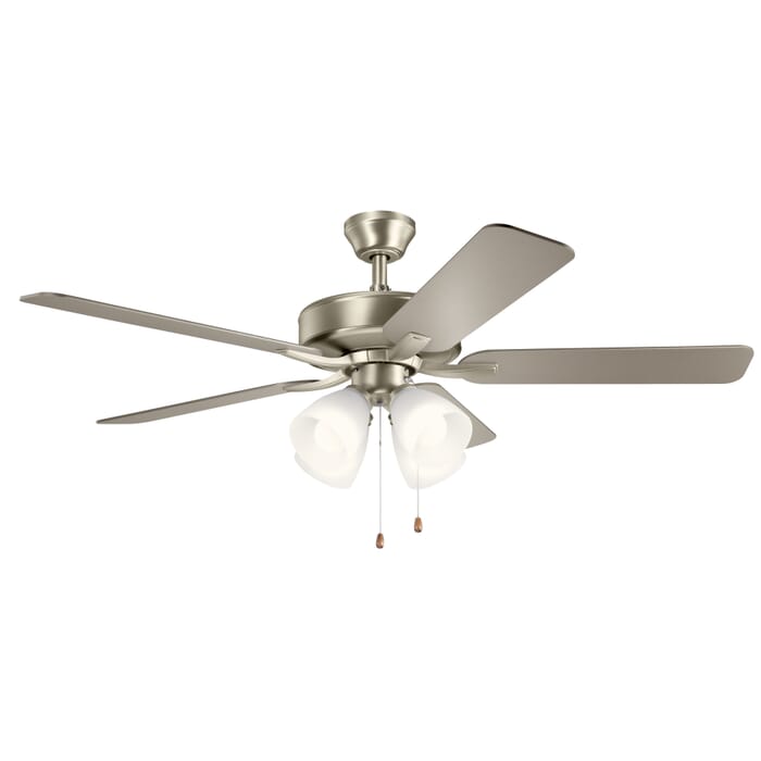 Kichler Lighting Basics Pro Premier 4-Light 52" Indoor Ceiling Fan in Brushed Nickel Kichler Lighting Basics Pro Premier 4-Light 52" Indoor Ceiling Fan in Brushed Nickel