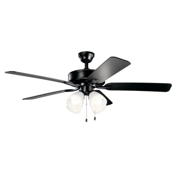 Kichler Lighting Basics Pro Premier 4-Light 52" Indoor Ceiling Fan in Satin Black