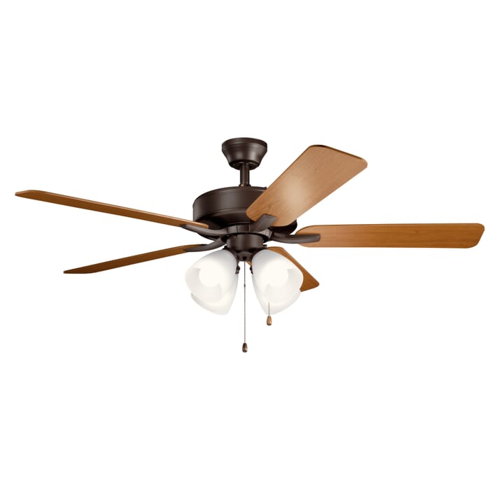 Kichler Lighting Basics Pro Premier 4-Light 52" Indoor Ceiling Fan in Satin Natural Bronze Kichler Lighting Basics Pro Premier 4-Light 52" Indoor Ceiling Fan in Satin Natural Bronze