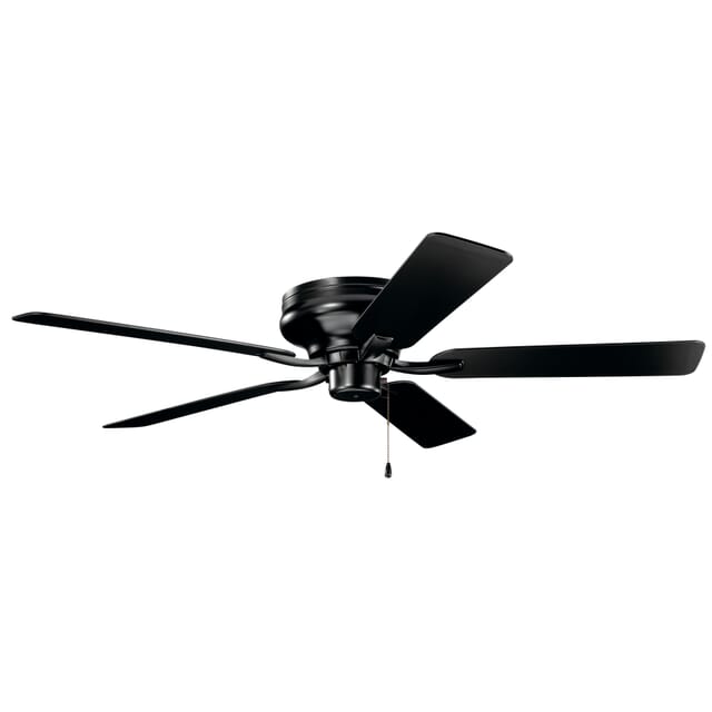 Kichler Basics Pro Legacy Patio 52 Indoor Outdoor Flush Mount Ceiling Fan In Satin Black Lights Com Indoor Outdoor Flush Mount Ceiling Fan, Outdoor Flush Mount Ceiling Fans
