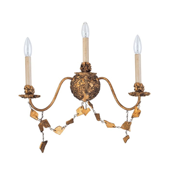 Mosaic 3-Light Wall Sconce in Gold Leaf Mosaic 3-Light Wall Sconce in Gold Leaf