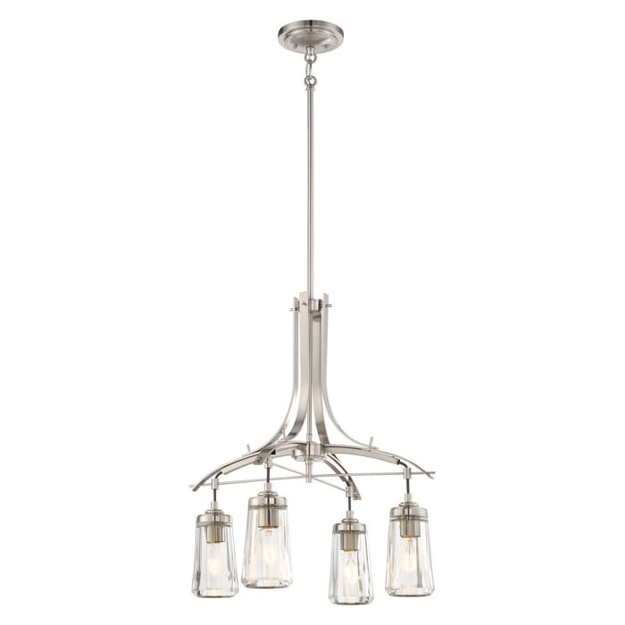 Minka Lavery Poleis 4-Light 21" Transitional Chandelier in Brushed Nickel Minka Lavery Poleis 4-Light 21" Transitional Chandelier in Brushed Nickel