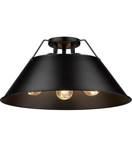 Golden Orwell 3-Light Ceiling Light in Matte Black