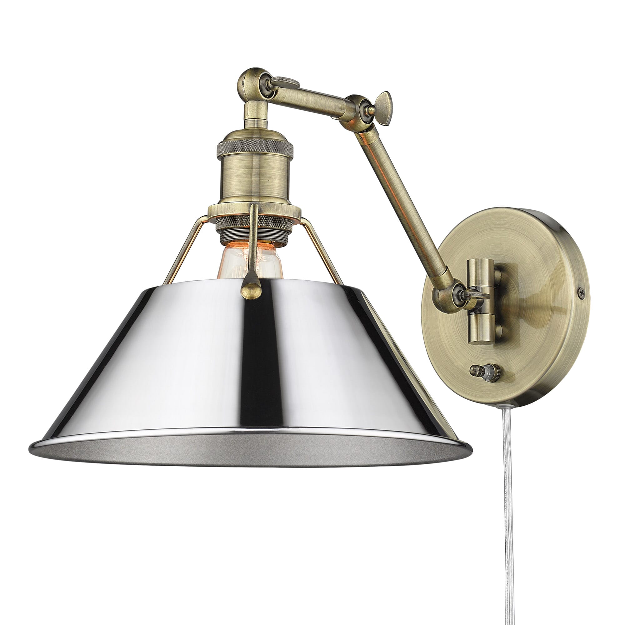 Golden Orwell Wall Sconce in Aged Brass