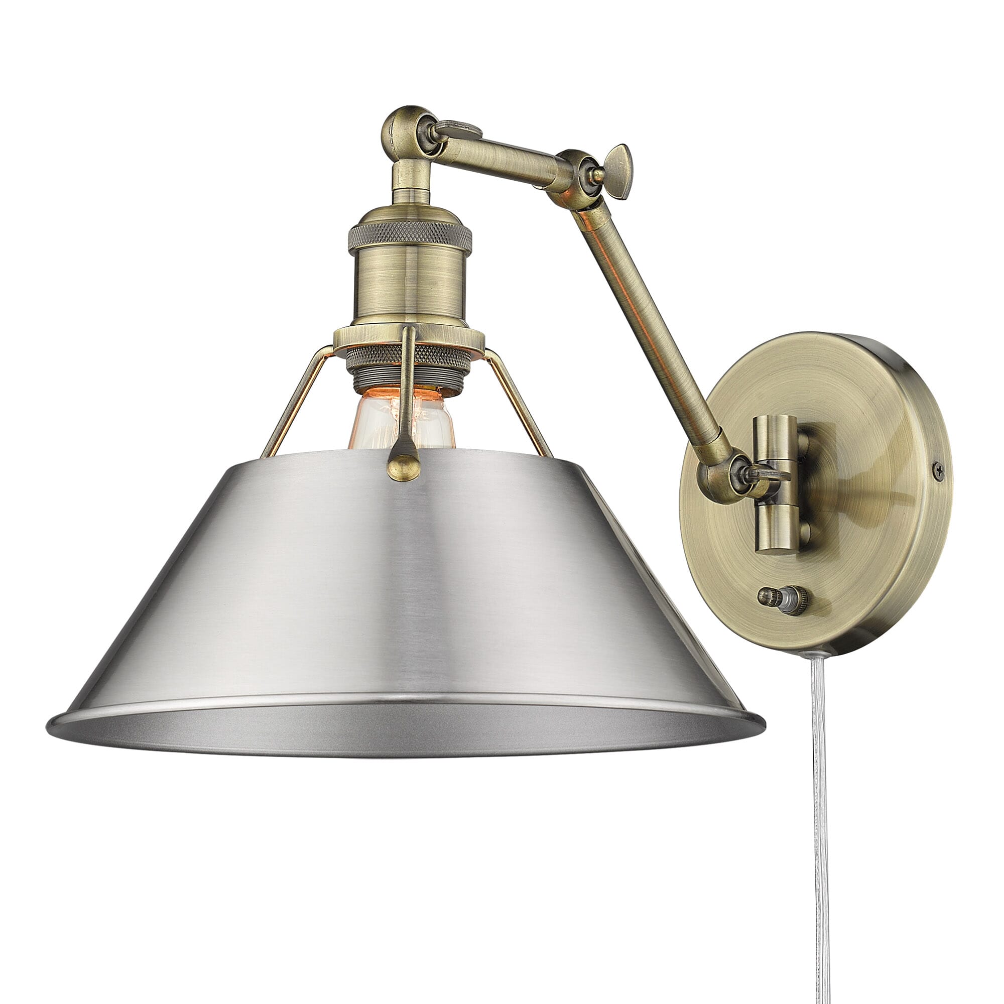 Golden Orwell Wall Sconce in Aged Brass