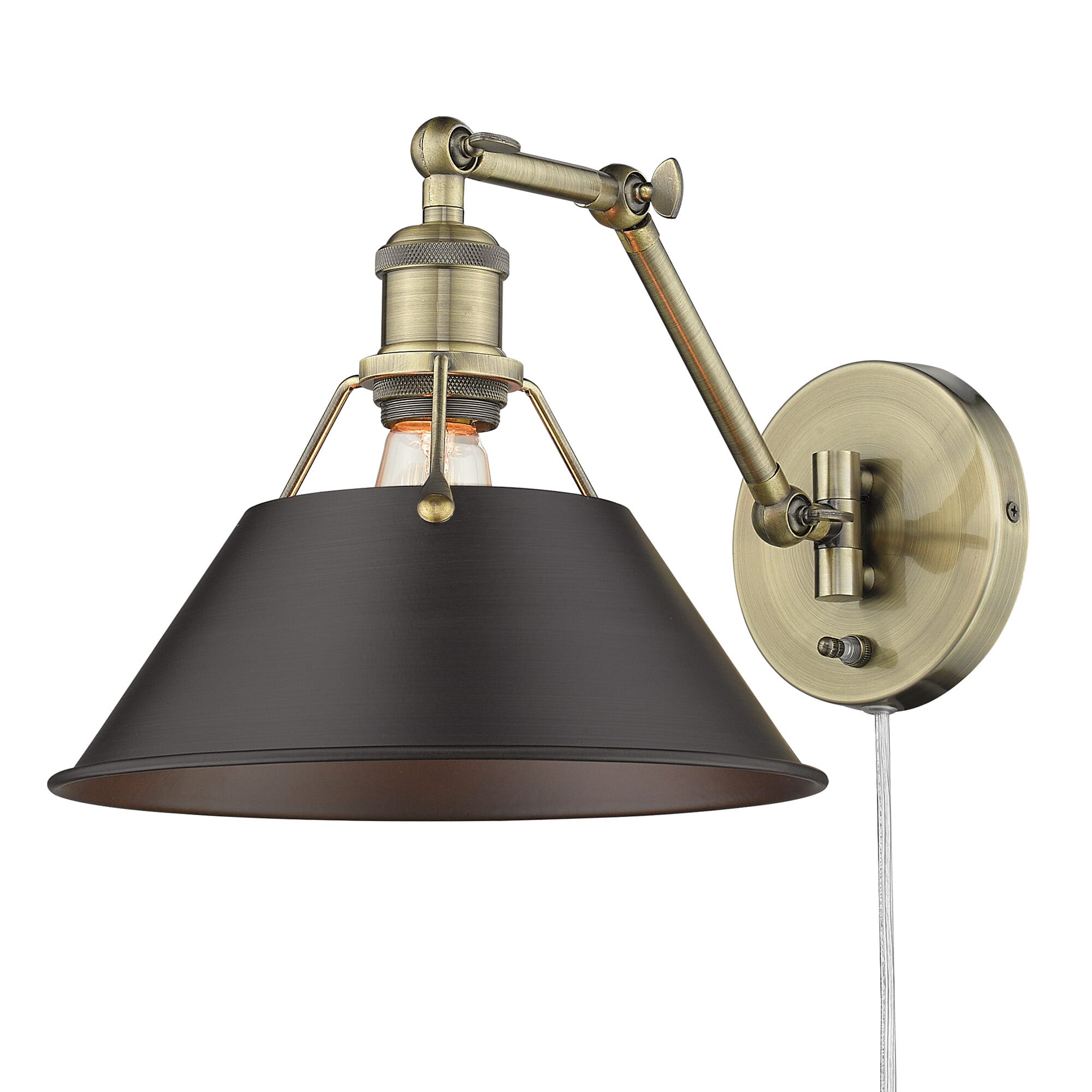 Golden Orwell Wall Sconce in Aged Brass
