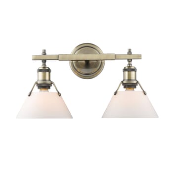 Golden Orwell 2-Light 18" Bathroom Vanity Light in Aged Brass