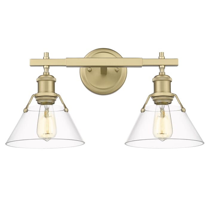 Golden Orwell 2-Light Bathroom Vanity Light in Brushed Champagne Bronze Golden Orwell 2-Light Bathroom Vanity Light in Brushed Champagne Bronze