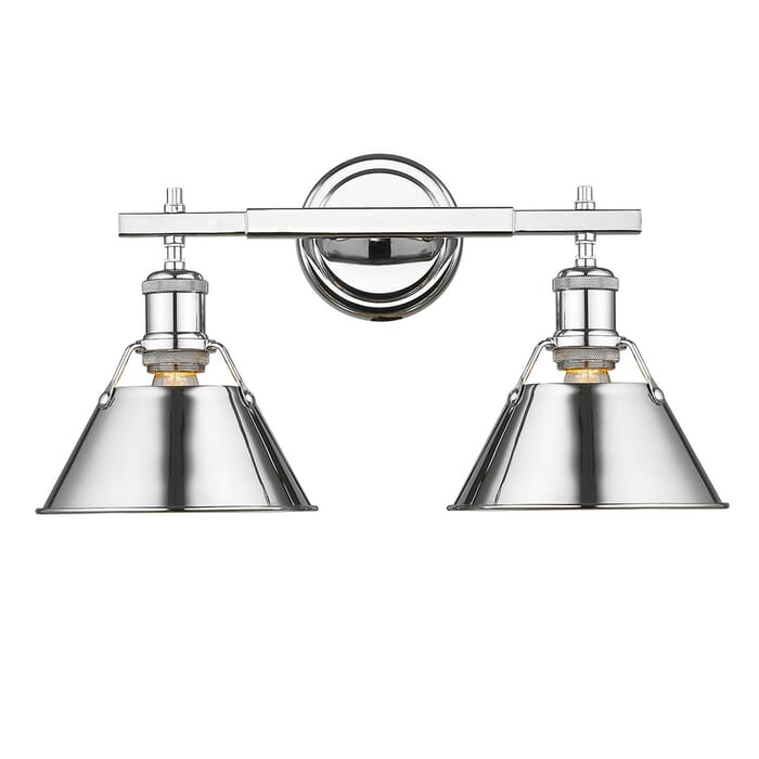 Golden Orwell 2-Light 18" Bathroom Vanity Light in Chrome Golden Orwell 2-Light 18" Bathroom Vanity Light in Chrome