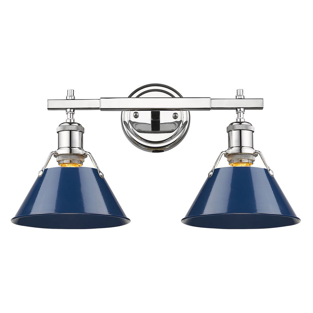 Golden Orwell 2-Light 18" Bathroom Vanity Light in Chrome ...