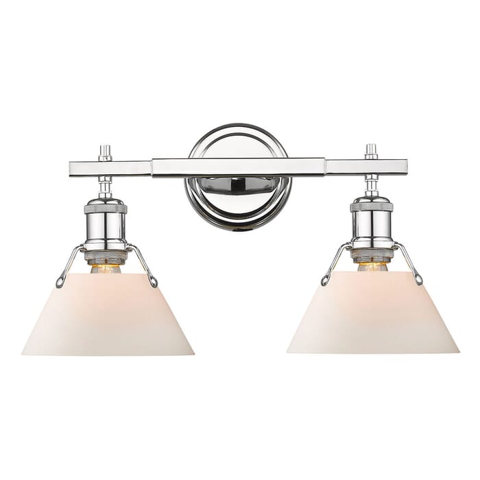 Golden Orwell 2-Light 18" Bathroom Vanity Light in Chrome Golden Orwell 2-Light 18" Bathroom Vanity Light in Chrome