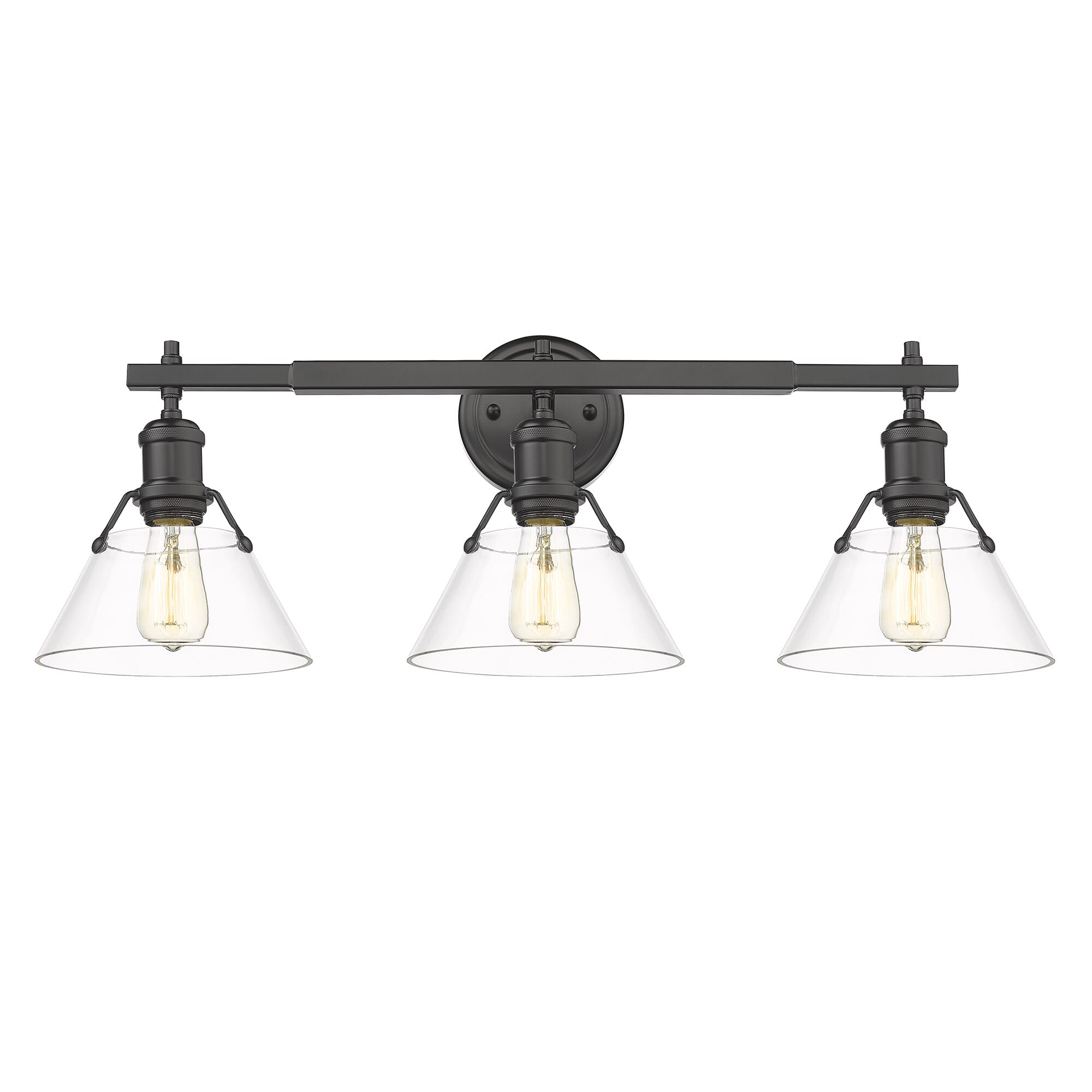 Golden Orwell 3-Light Bathroom Vanity Light in Matte Black