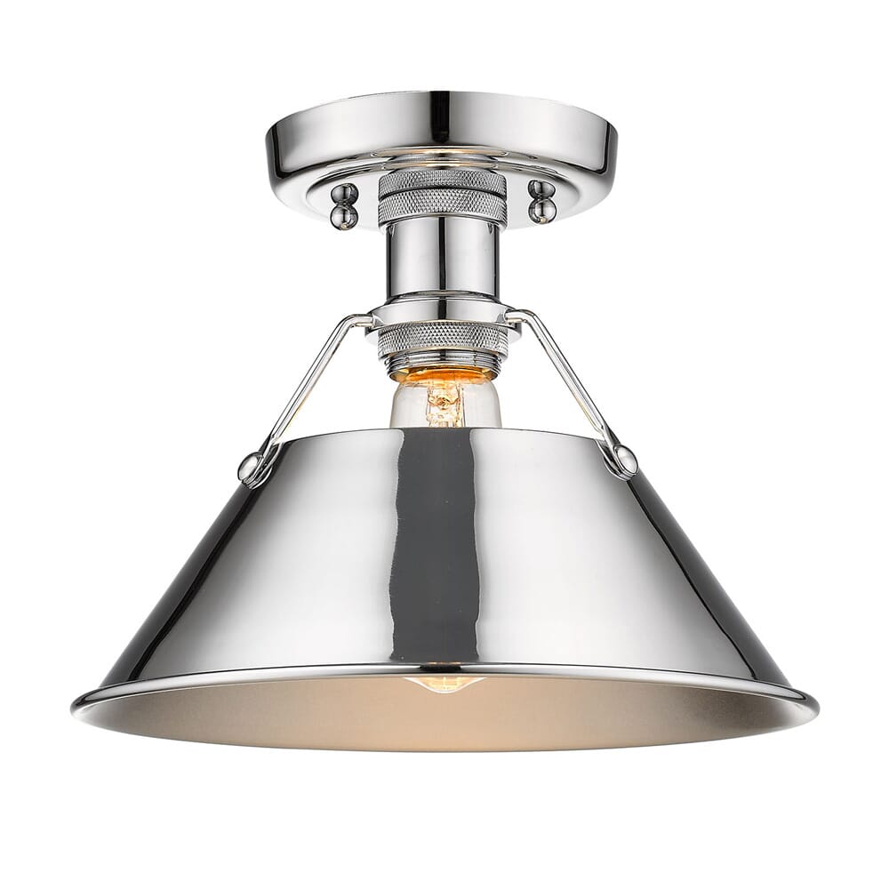 Golden Orwell 10" Ceiling Light in Chrome
