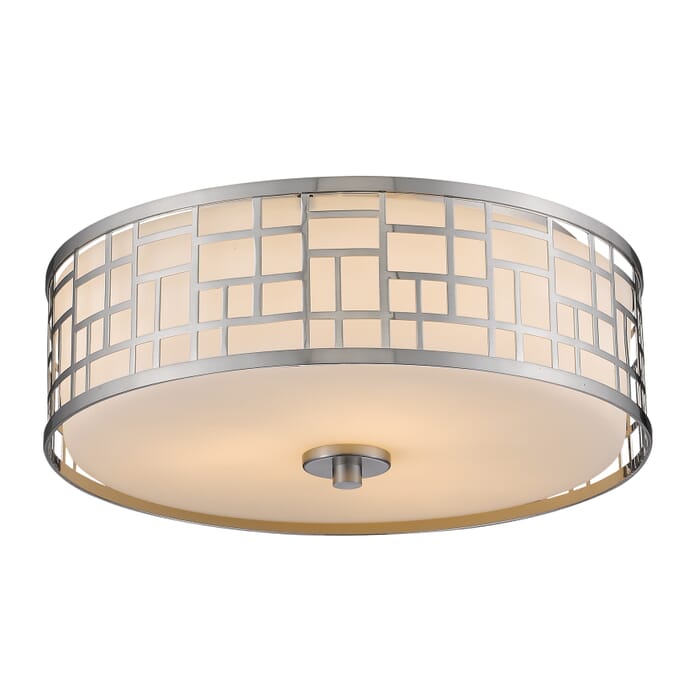 Z-Lite Elea 3-Light Flush Mount Ceiling Light In Brushed Nickel Z-Lite Elea 3-Light Flush Mount Ceiling Light In Brushed Nickel