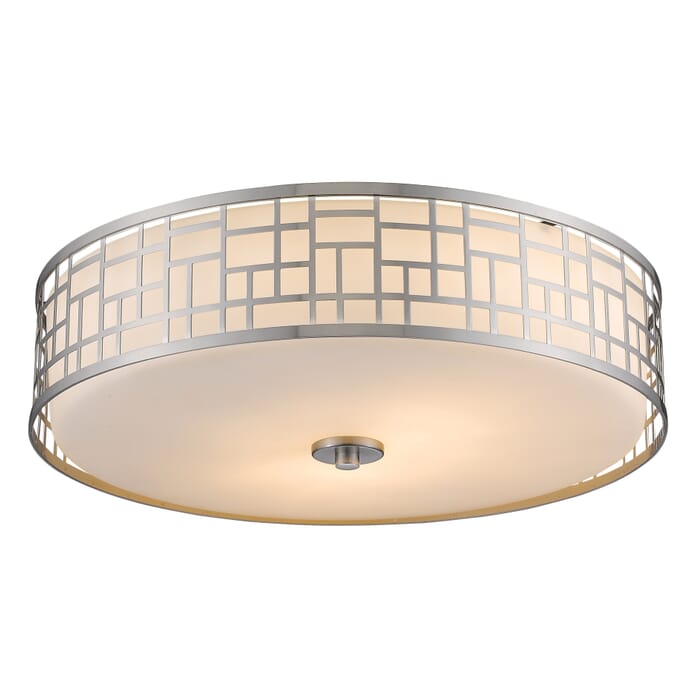Z-Lite Elea 3-Light Flush Mount Ceiling Light In Brushed Nickel Z-Lite Elea 3-Light Flush Mount Ceiling Light In Brushed Nickel
