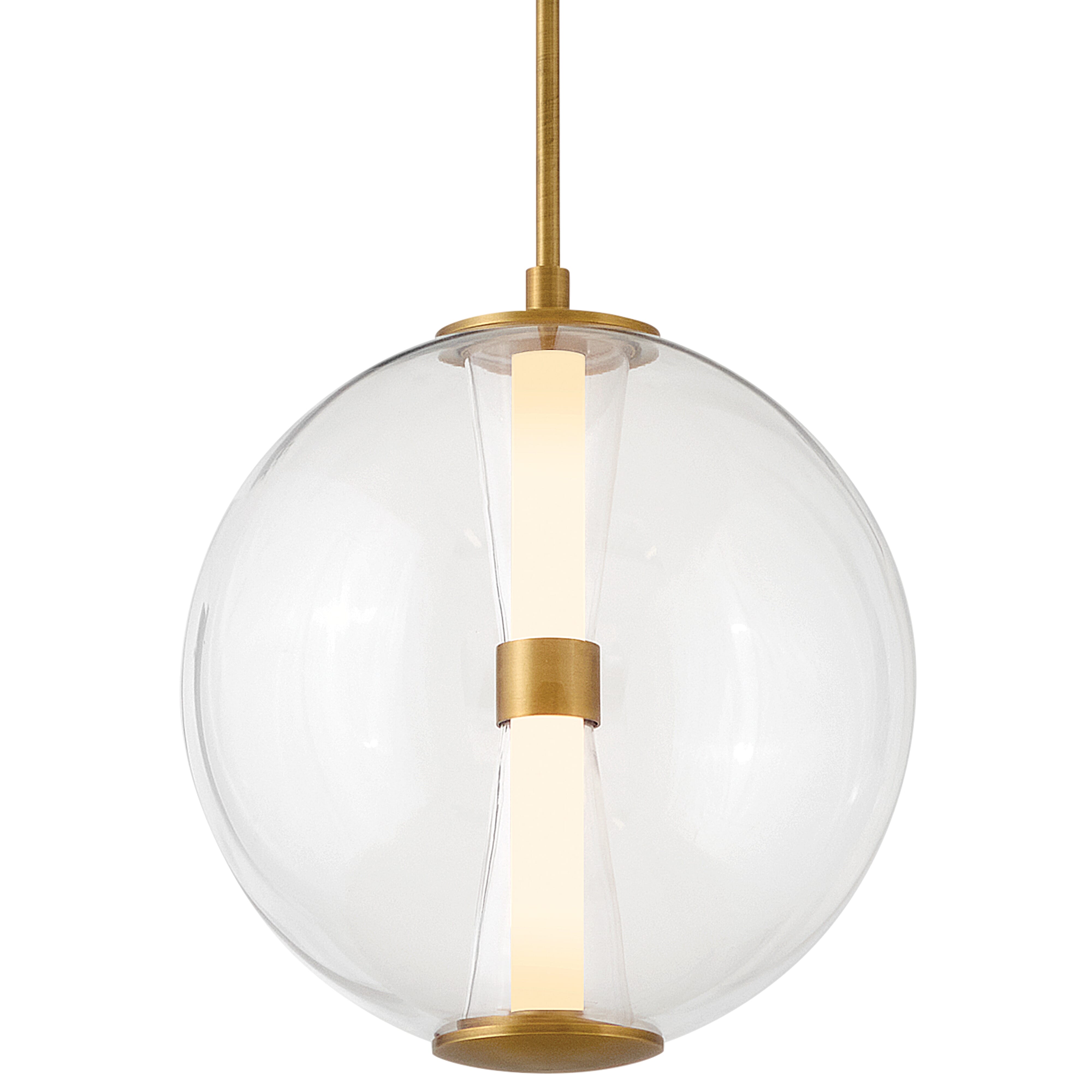 Lacquered Brass LED Pendant from the Elin Collection