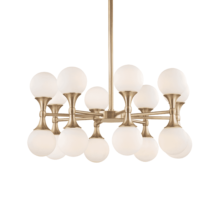 Hudson Valley Astoria 16-Light Chandelier in Aged Brass Hudson Valley Astoria 16-Light Chandelier in Aged Brass
