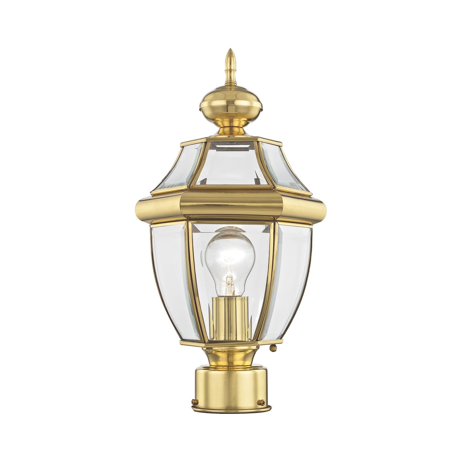 Monterey 1-Light Outdoor Post-Top Lanterm in Polished Brass