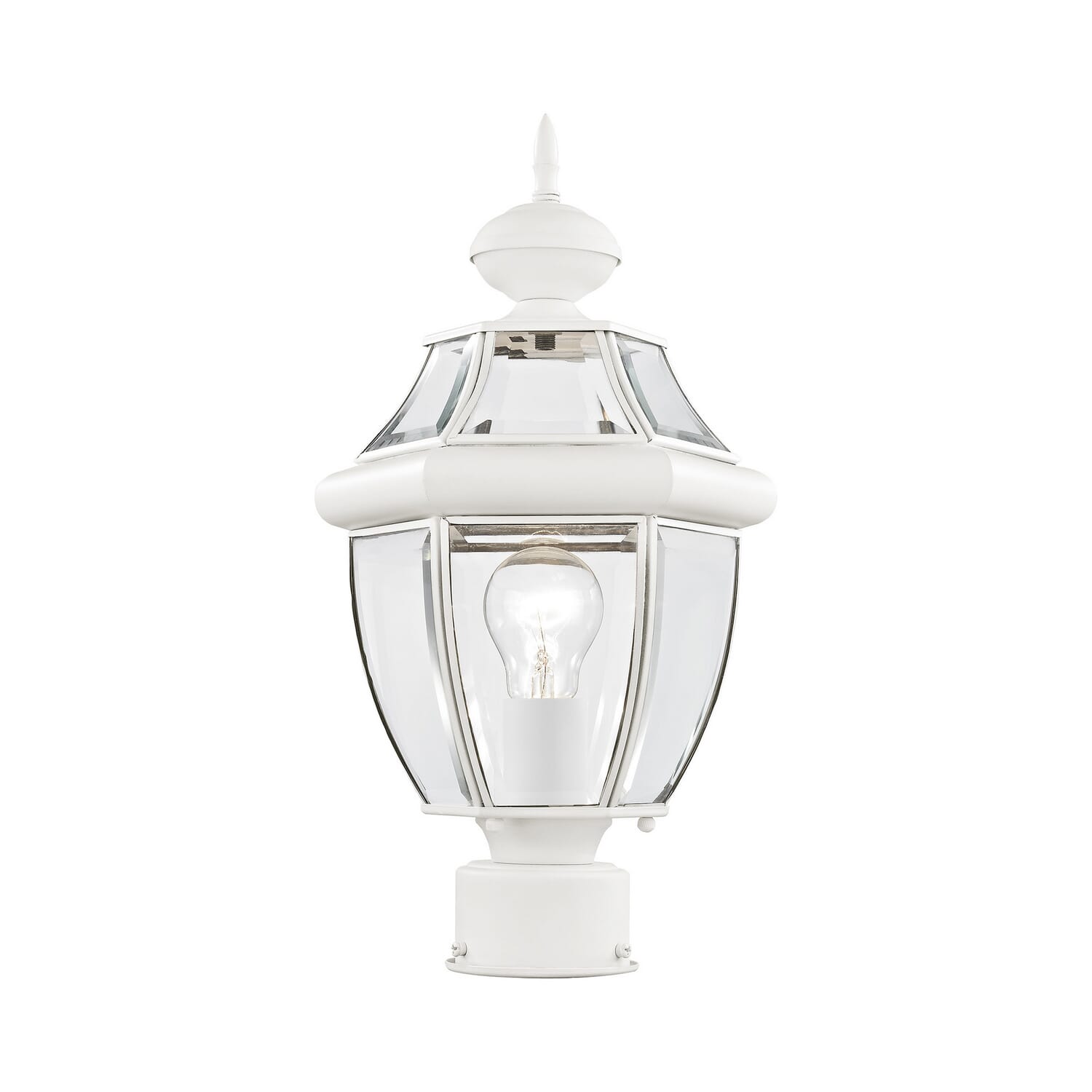 Monterey 1-Light Outdoor Post-Top Lanterm in White