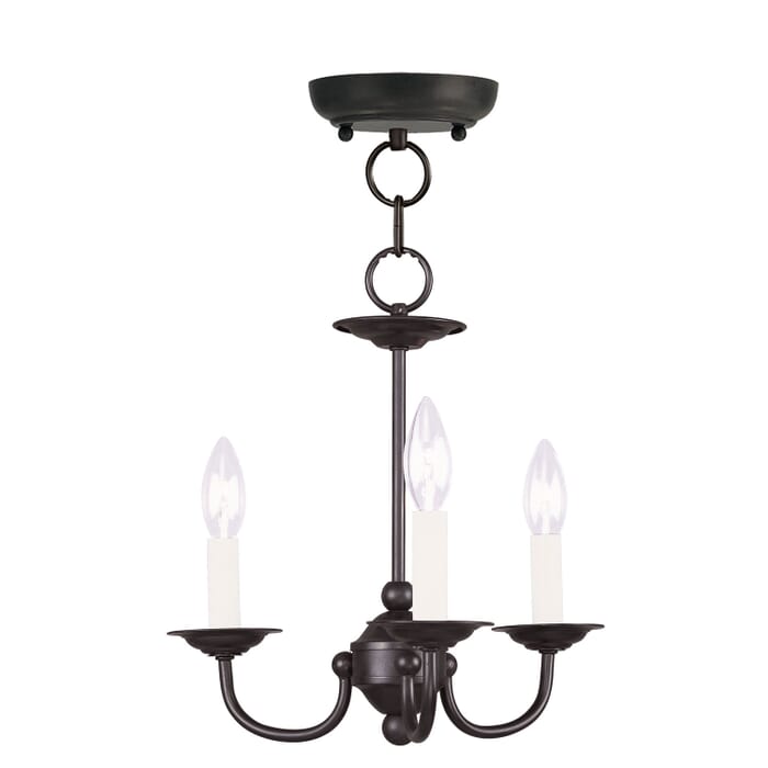 Home Basics 3-Light Mini Chandelier in Black Home Basics 3-Light Mini Chandelier in Black