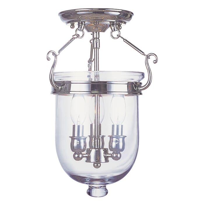 Jefferson 3-Light Ceiling Mount in Polished Nickel Jefferson 3-Light Ceiling Mount in Polished Nickel