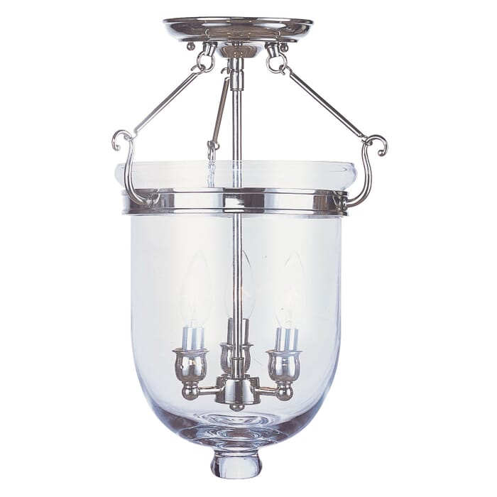 Jefferson 3-Light Ceiling Mount in Polished Nickel Jefferson 3-Light Ceiling Mount in Polished Nickel