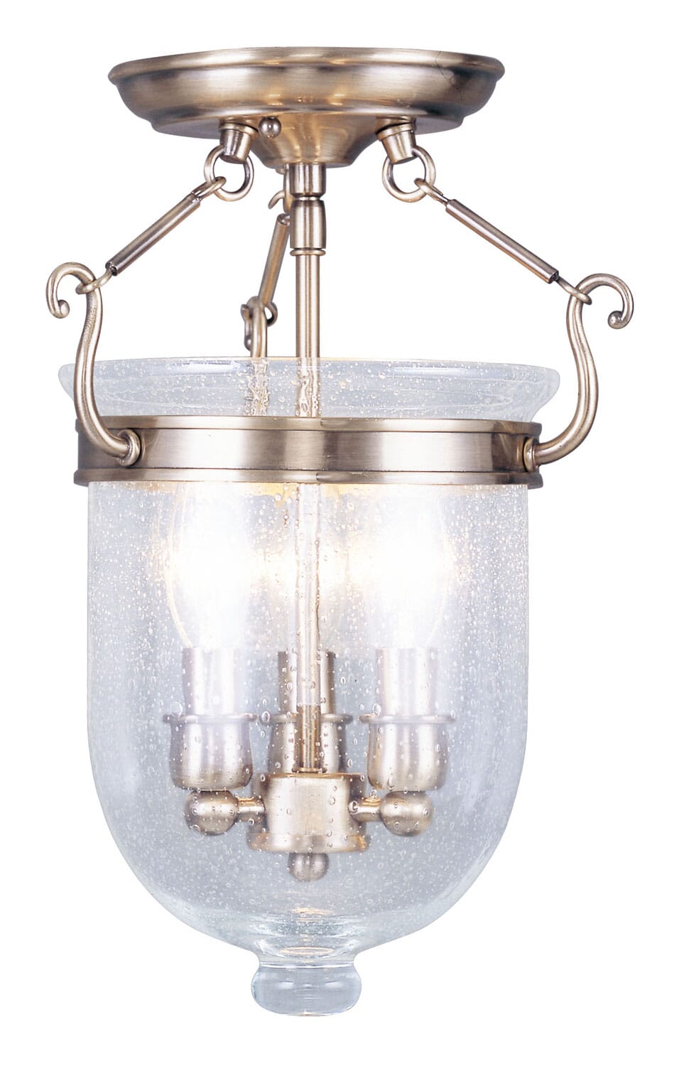 Jefferson 3-Light Ceiling Mount in Antique Brass