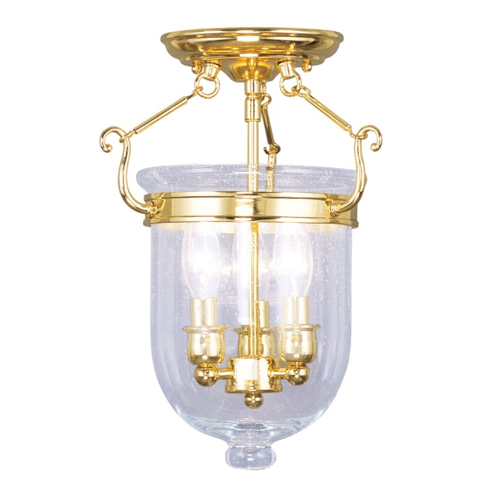 Jefferson 3-Light Ceiling Mount in Polished Brass Jefferson 3-Light Ceiling Mount in Polished Brass