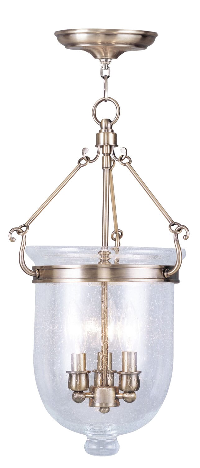 Jefferson 3-Light Pendant in Antique Brass