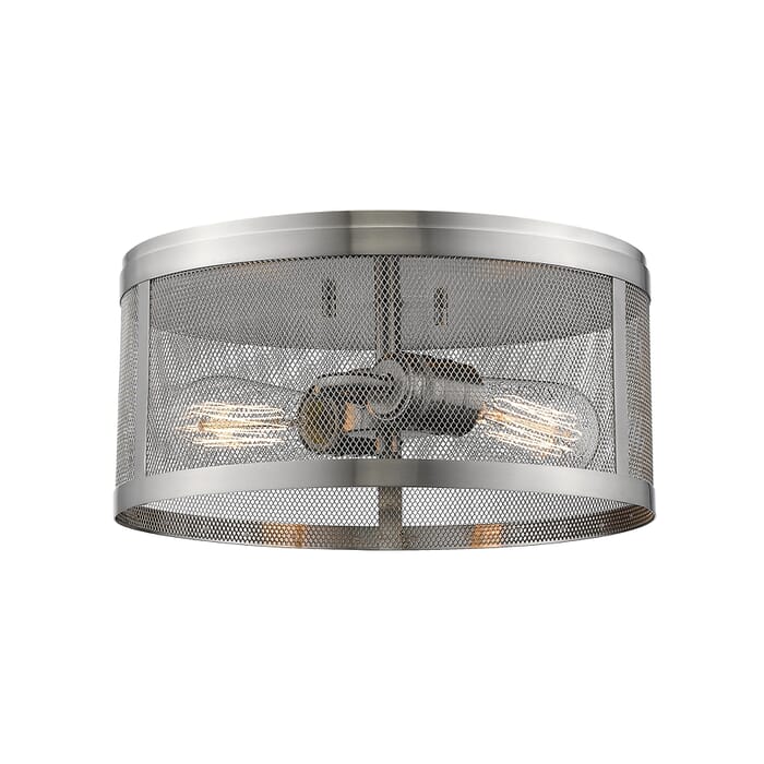 Z-Lite Meshsmith 2-Light Flush Mount Ceiling Light In Brushed Nickel Z-Lite Meshsmith 2-Light Flush Mount Ceiling Light In Brushed Nickel