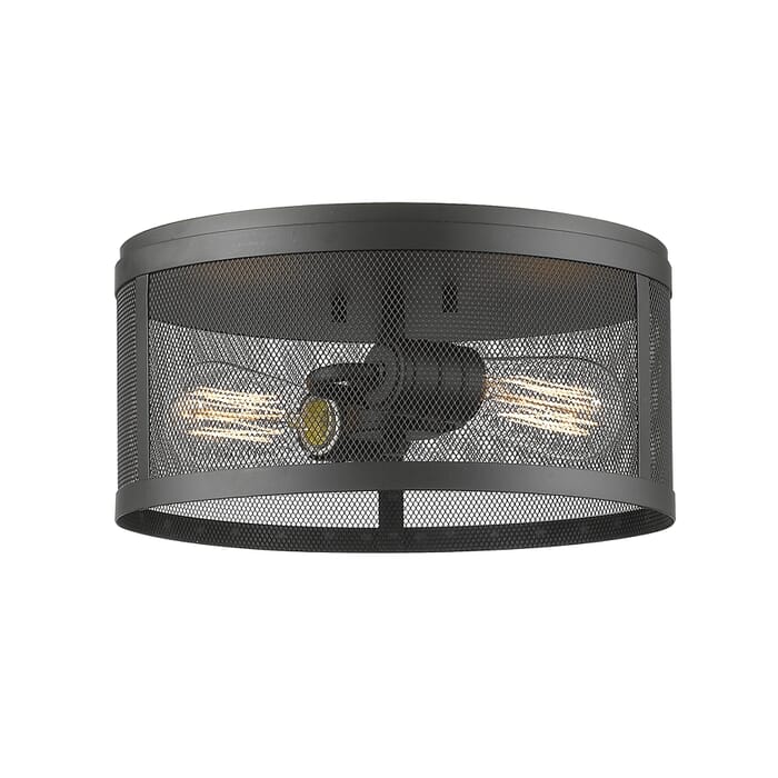 Z-Lite Meshsmith 2-Light Flush Mount Ceiling Light In Bronze Z-Lite Meshsmith 2-Light Flush Mount Ceiling Light In Bronze