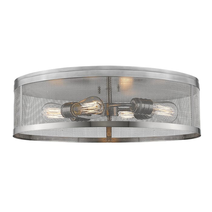 Z-Lite Meshsmith 4-Light Flush Mount Ceiling Light In Brushed Nickel Z-Lite Meshsmith 4-Light Flush Mount Ceiling Light In Brushed Nickel
