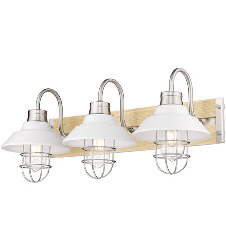 Golden Fraser 3-Light Bathroom Vanity Light in Pewter