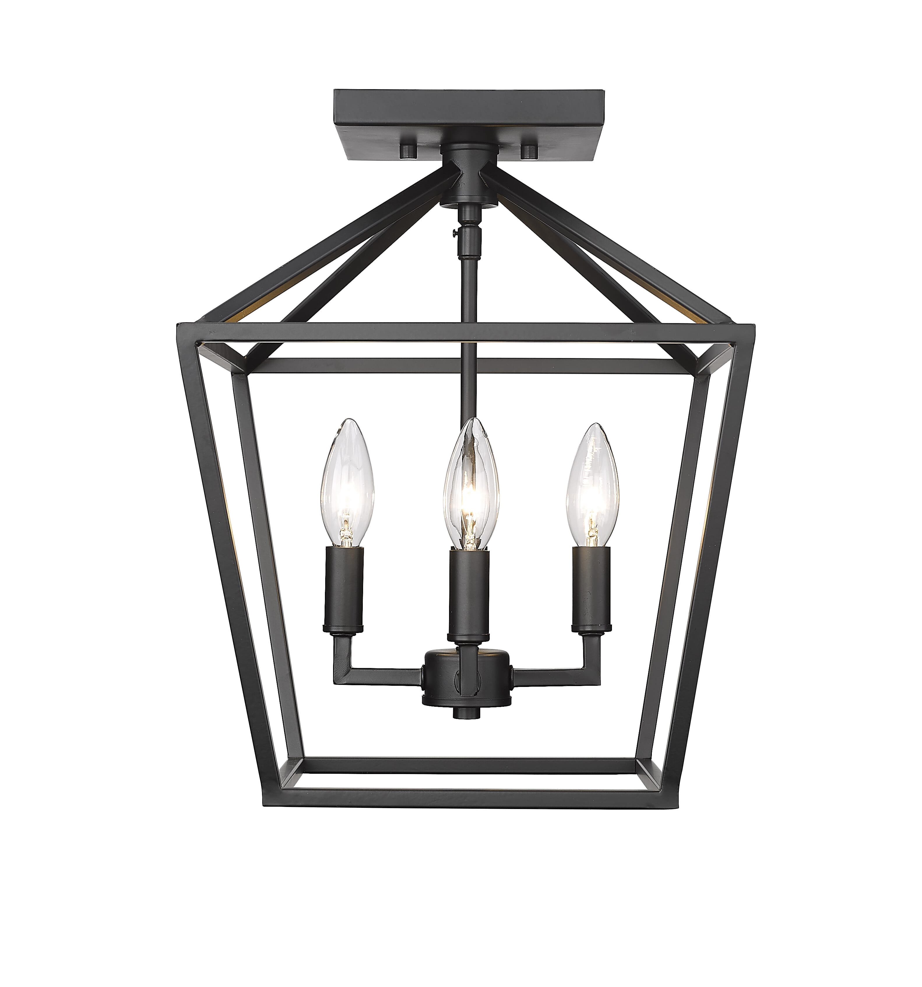 4-Light Semi-Flush Ceiling Light In Matte Black