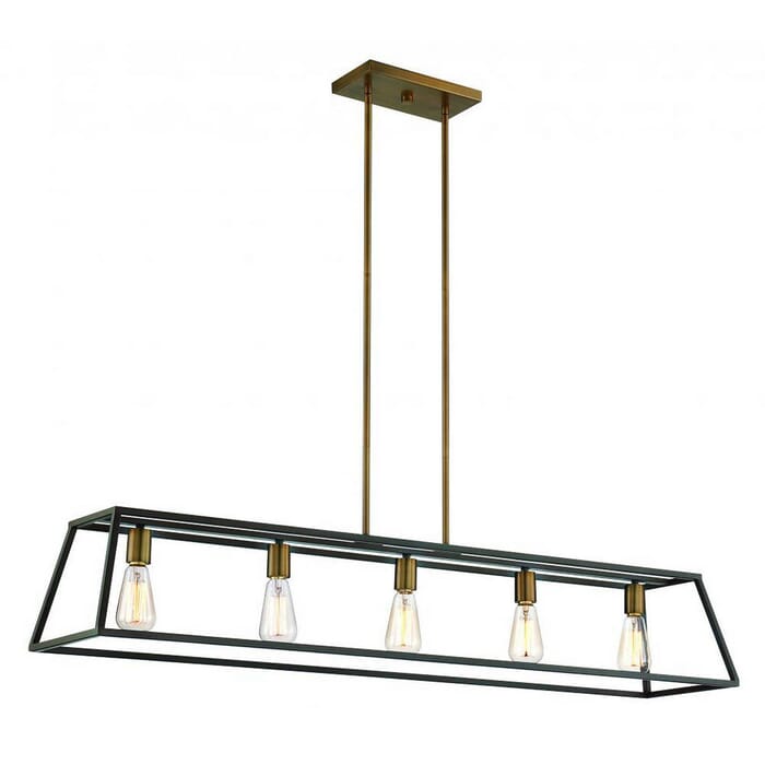 Hinkley Fulton Minimalist 5-Light Linear Chandelier in Bronze Hinkley Fulton Minimalist 5-Light Linear Chandelier in Bronze