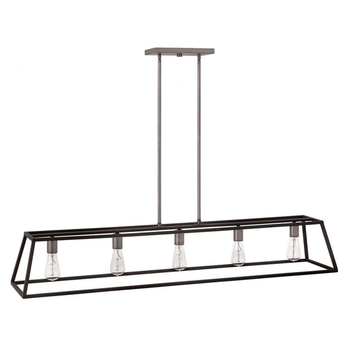 Hinkley Fulton 5-Light Linear Chandelier in Aged Zinc Hinkley Fulton 5-Light Linear Chandelier in Aged Zinc