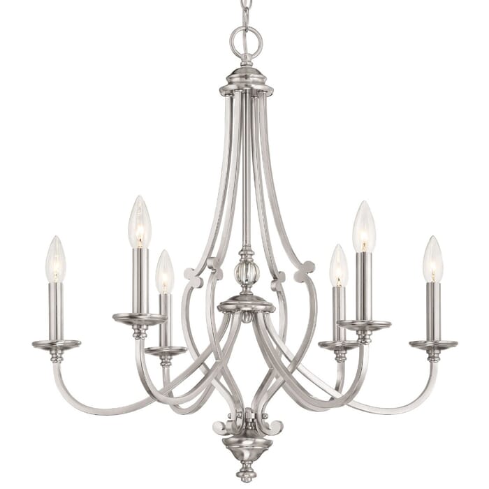 Minka Lavery Savannah Row 6-Light Chandelier in Brushed Nickel Minka Lavery Savannah Row 6-Light Chandelier in Brushed Nickel