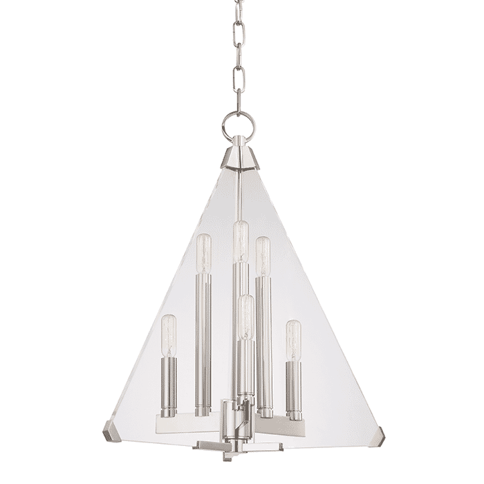 Hudson Valley Triad 6-Light 23" Pendant Light in Polished Nickel Hudson Valley Triad 6-Light 23" Pendant Light in Polished Nickel