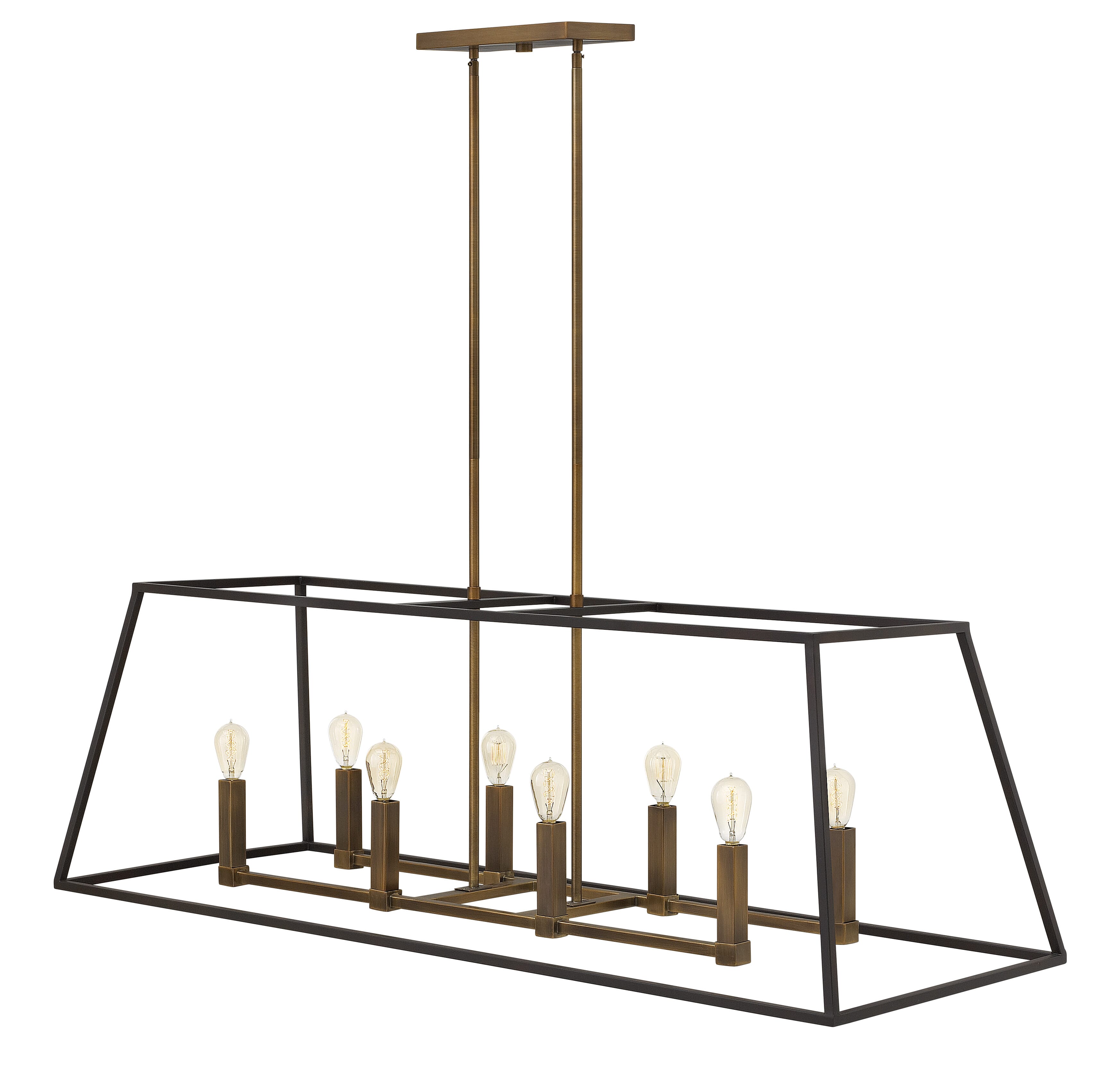 Bronze LED Linear Chandelier from the Fulton Collection