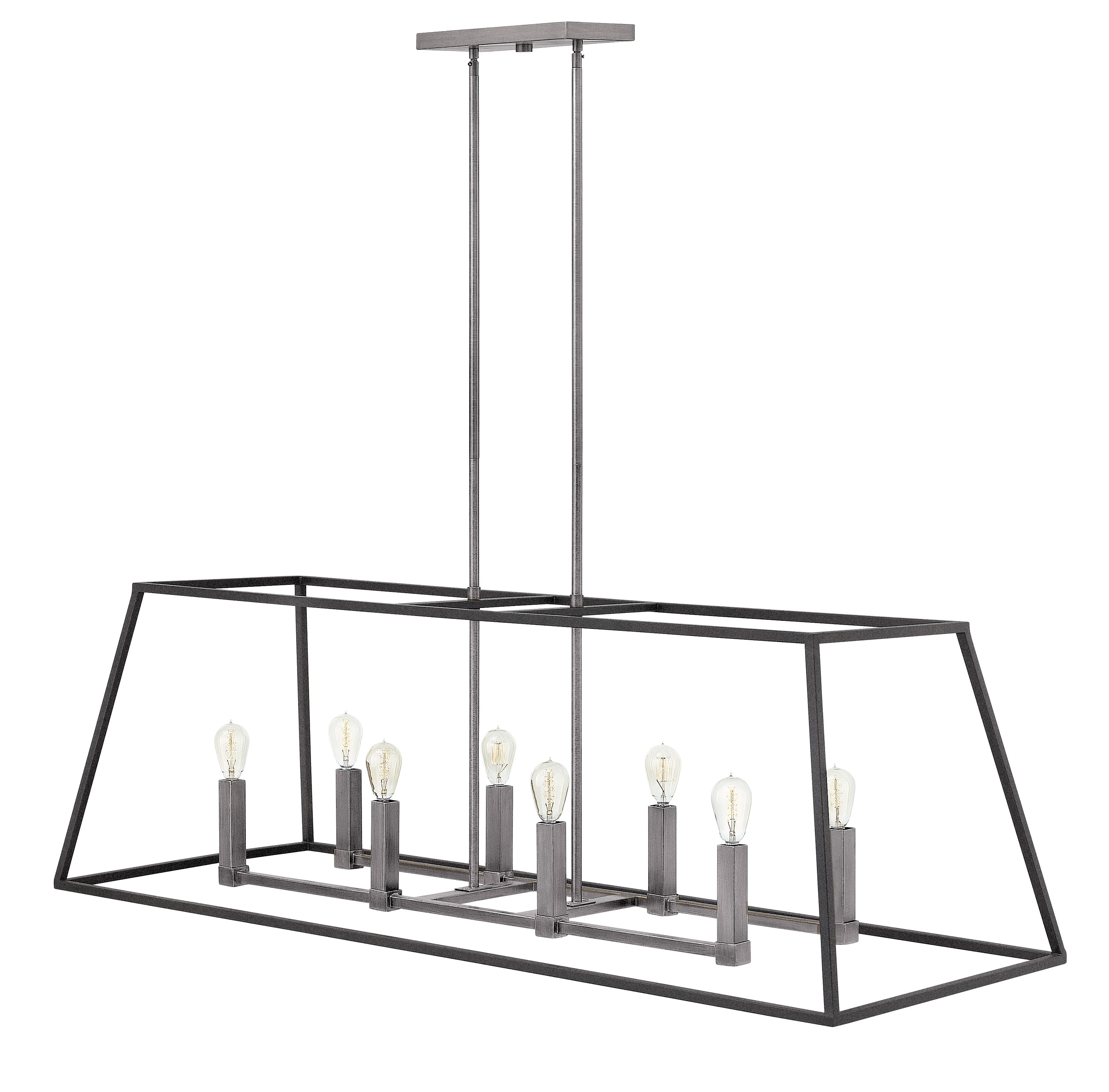 Aged Zinc LED Linear Chandelier from the Fulton Collection