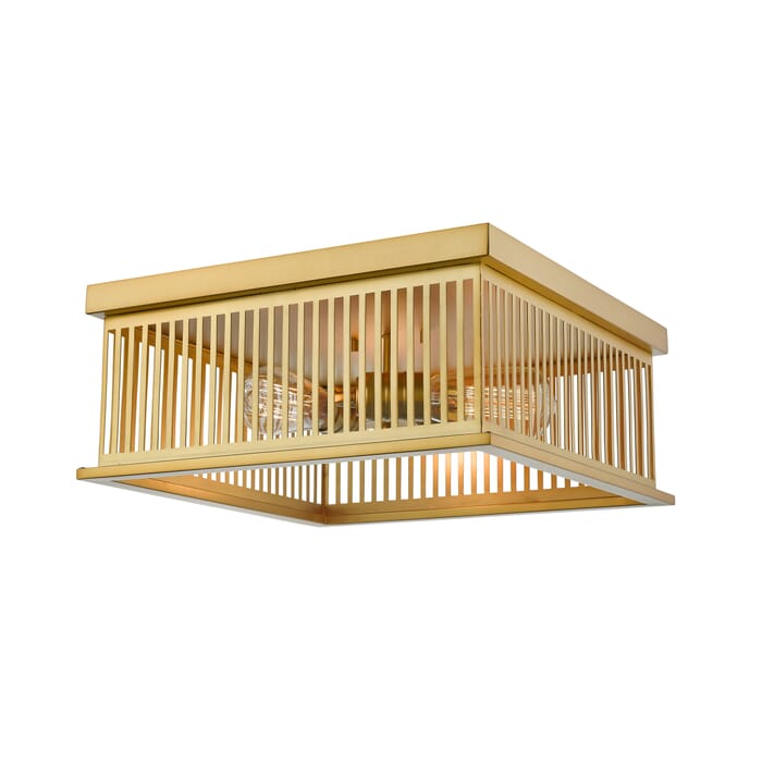 Z-Lite Camellia 3-Light Flush Mount Ceiling Light In Brass Z-Lite Camellia 3-Light Flush Mount Ceiling Light In Brass