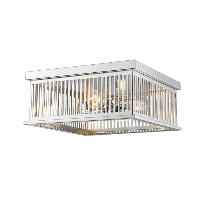Z-Lite Camellia 3-Light Flush Mount Ceiling Light In Polished Nickel Z-Lite Camellia 3-Light Flush Mount Ceiling Light In Polished Nickel